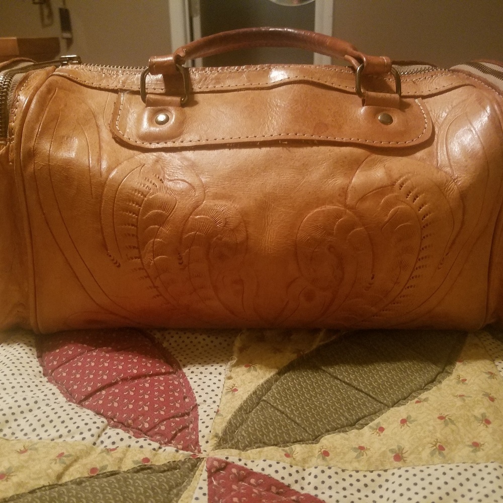 Tooled Leather roll purse